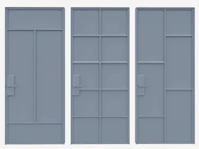 Interior Door Metal Set 03 3D model