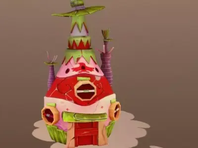 Asset in Game House Low-poly 3D model