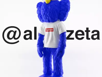 Kaws BFF Box Logo Supreme Textured 3D model