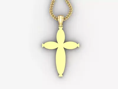 Light Gold 18K Cross Pendant 1CP084 3D print model
