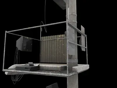 Abandoned Environment Low-poly 3D model