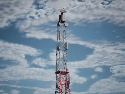 Modular Radio Tower 26 Assets Low-poly 3D model