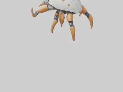 Robot version of a starfish model Low-poly 3D model