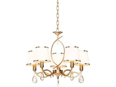 Classic chandelier with lampshades 60091 5 pearl gold Salita 3D model