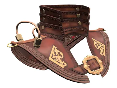 Leather Shoulder and Neck Guard Low-poly 3D model