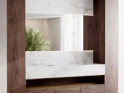 Bathroom furniture by inbani faucet set 83 Low-poly 3D model