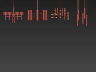 Wide chandelier 3D model purchase