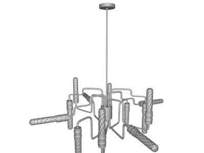 Mao Light Sputnik Modern Linear Chandelier 3D model