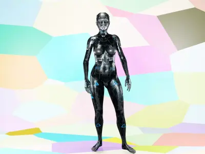 Cyber Woman Low-poly 3D model