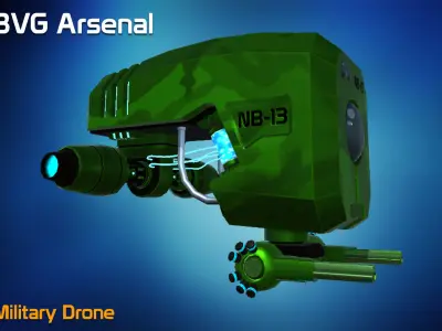 Military Drone - HQ Low-poly 3D model