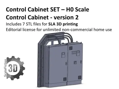 H0 Scale - Control Cabinet and Cable Tray 3D print model