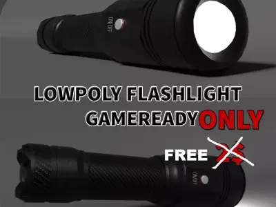 Lowpoly Flashlight for games Free low-poly 3D model