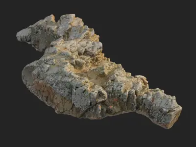 3d scanned rock cliff X 3D model