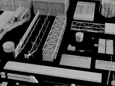 Sci-Fi architecture Elements collection 5 3D model