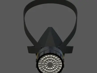 Gas mask helmet 3d model military combat protection safety  Low-poly 3D model