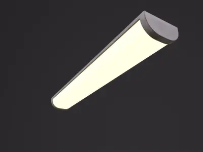 Fluorescent Bulb 3D Model Low-poly 3D model