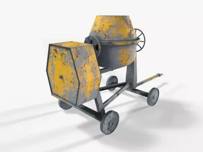 Mobile Concreate Mixer Low-poly 3D model