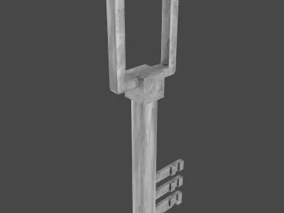 Old Key - Rusty Iron Material 3 Low-poly 3D model