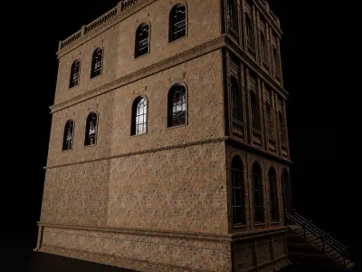 BROOKLYN BROWNSTONE REGULAR OLD BUILDING 005 Low-poly 3D model