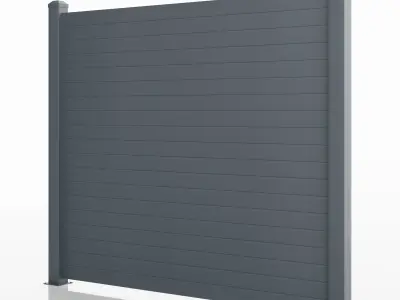 Aluminum Fence Model 2 10cm Wall 3D Model Pack