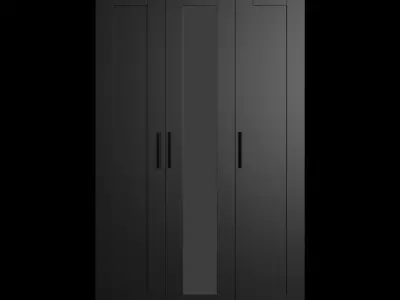 Ikea BRIMNES wardrobe with 3 doors 3D model