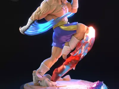 Sagat Street Fighter Statue Figurine stl printable 3D print model