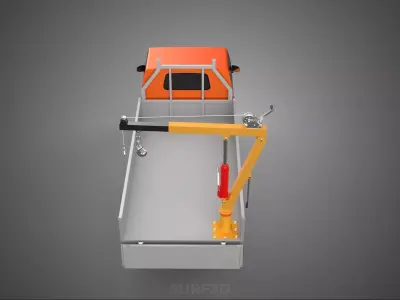 REAR GATE TAILGATE FOLDING CRANE HAND CRANK WINCH TRUCK PICKUP 3D model