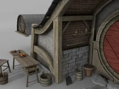 Halfling Home 3 Low-poly 3D model