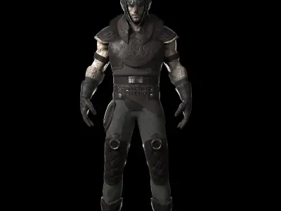 Warrior with 2 rigs bip and ue4 Low-poly 3D model