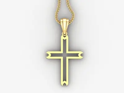 High Cross Pendant Light Gold 18K 4CP031 3D print model