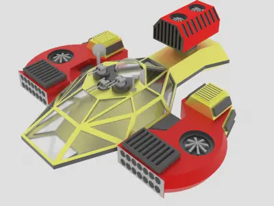 Jupiter - C Spaceship Low-poly 3D model