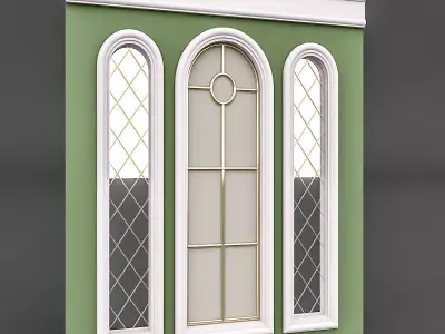 Classical Window and Mirror Low-poly 3D model