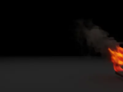 Burning window of the city vdb 3D model