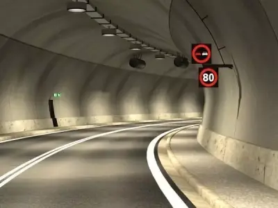 Tileable road tunnel 02 3D model