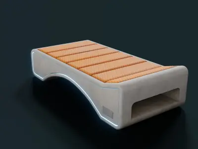 Sci Fi Bed Low-poly 3D model purchase