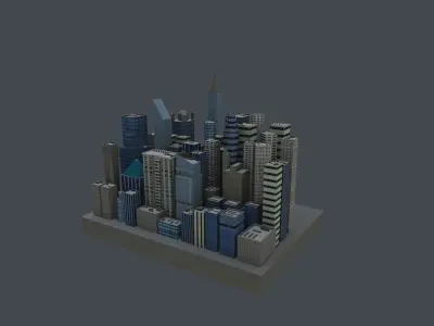 City low poly Low-poly 3D model