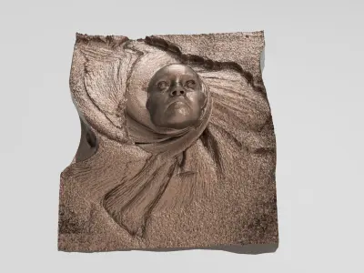 Sand face sculpture 3D model