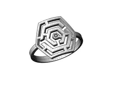 Ring maze for CNC or 3D print model