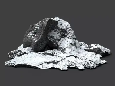 Snowy Rock 4-9 Low-poly 3D model