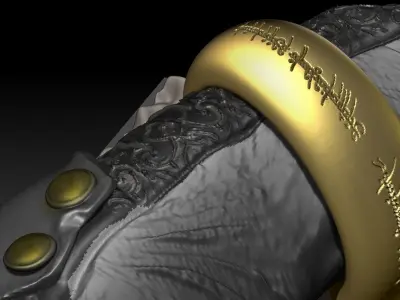 Lord of the ring Sauron Finger with ring HD 3D print model