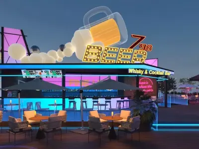 outdoor beer garden 3D model