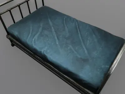 Hospital Bed Animated Rigged Low-poly 3D model