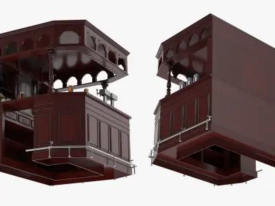  Pub-Style Bar with Tap Dispenser and Arched Rack Red-Brown 