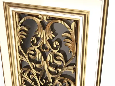 Carved Door Classic 07 Low-poly 3D model