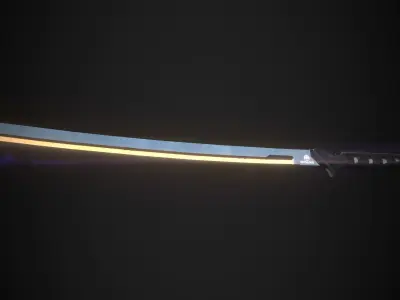 Cyberpunk midpoly katana 3D model