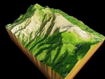 Rincon de la Vieja Volcano 3d Terrain 3D model