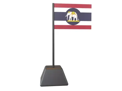 Ambassador flag of Thailand v1 001 Low-poly 3D model