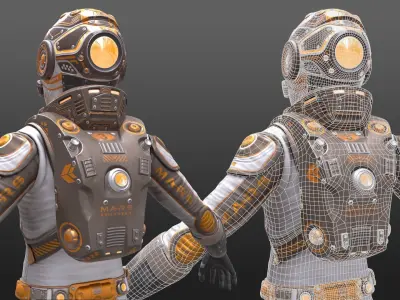 Mars Suit - Male Low-poly 3D model