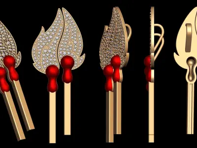 Diamond Light Matchstick Pendant  3D print model