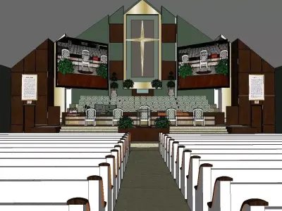 Architecture-Religion-God-Culture-Temple-0287 inside of churc... 3D model